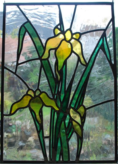Gelbe Lilien als Glasbild
